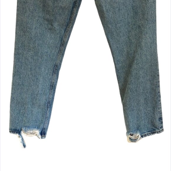 Agolde Riley Frequency high rise straight crop distressed frayed size 27 - Picture 4 of 5